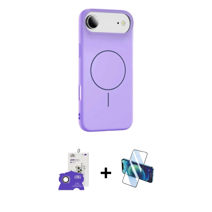 MARSİLYAN™- iPhone 17 Air Kılıf Yankı Form Serisi - Siyah 3D Antistatik Seramik Nano Ekran Koruyucu + Bilvis Titan Kamera Lens - GD