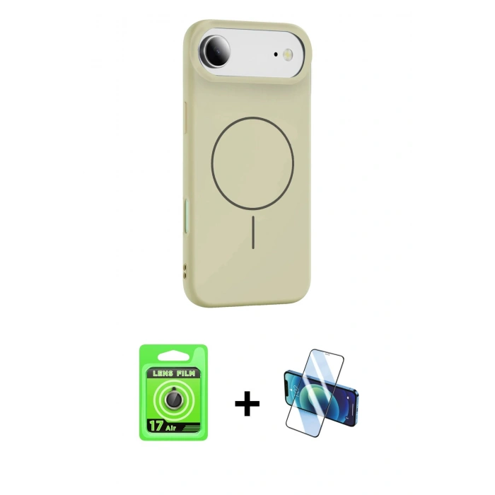 MARSİLYAN™- iPhone 17 Air Kılıf Yankı Form Serisi - Siyah 3D Antistatik Seramik Nano Ekran Koruyucu + Raze Metal Kamera Lens - GD