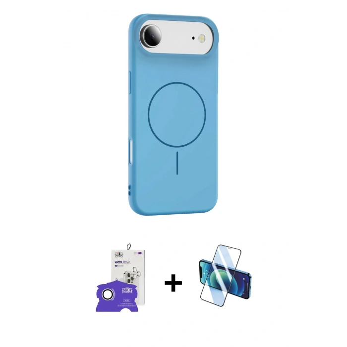 MARSİLYAN™- iPhone 17 Air Kılıf Yankı Form Serisi - Siyah 3D Antistatik Seramik Nano Ekran Koruyucu + Bilvis Titan Kamera Lens - GS