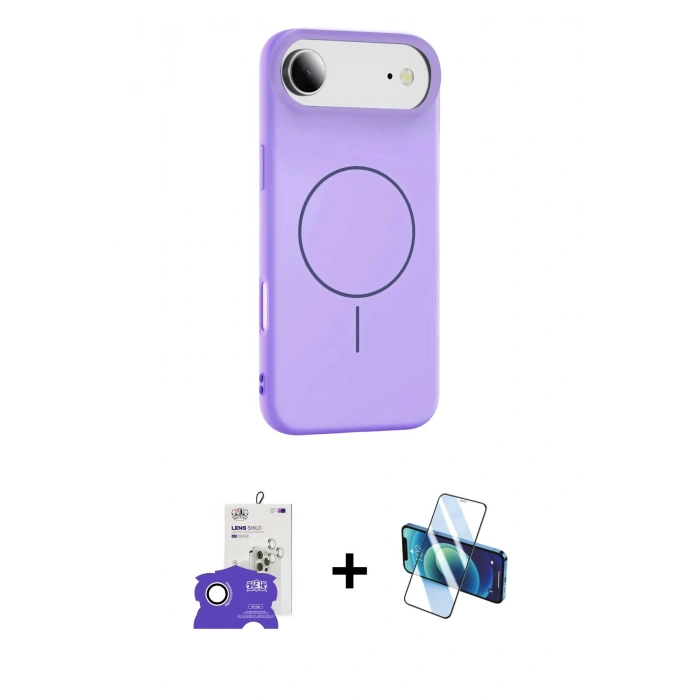MARSİLYAN™- iPhone 17 Air Kılıf Yankı Form Serisi - Siyah 3D Antistatik Seramik Nano Ekran Koruyucu + Bilvis Titan Kamera Lens - GS