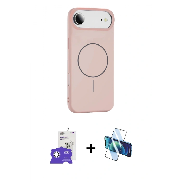 MARSİLYAN™- iPhone 17 Air Kılıf Yankı Form Serisi - Siyah 3D Antistatik Seramik Nano Ekran Koruyucu + Bilvis Titan Kamera Lens - GS