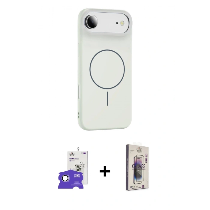 MARSİLYAN™- iPhone 17 Air Kılıf Yankı Form Serisi - Siyah Bilvis 3D Cam Ekran Koruyucu + Bilvis Titan Kamera Lens - GS