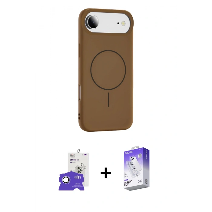 MARSİLYAN™- iPhone 17 Air Kılıf Yankı Form Serisi - Siyah Bilvis 5in1 3D Magic Cam Ekran Koruyucu + Bilvis Titan Kamera Lens - GS