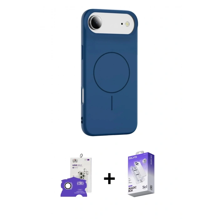 MARSİLYAN™- iPhone 17 Air Kılıf Yankı Form Serisi - Siyah Bilvis 5in1 3D Magic Cam Ekran Koruyucu + Bilvis Titan Kamera Lens - GS