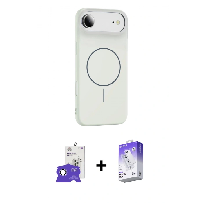MARSİLYAN™- iPhone 17 Air Kılıf Yankı Form Serisi - Siyah Bilvis 5in1 3D Magic Cam Ekran Koruyucu + Bilvis Titan Kamera Lens - GS