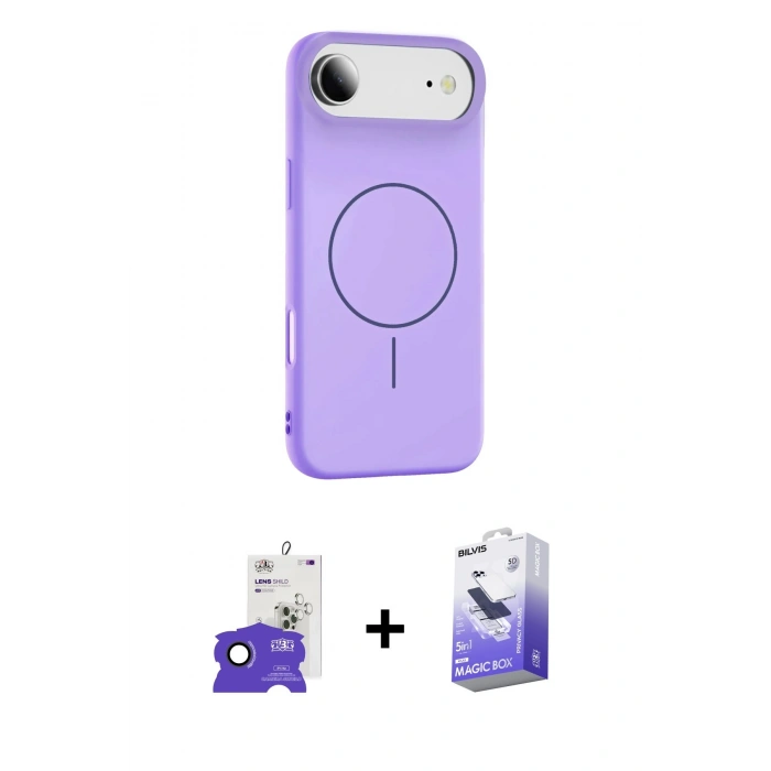 MARSİLYAN™- iPhone 17 Air Kılıf Yankı Form Serisi - Siyah Bilvis 5in1 5D Magic Hayalet Cam Ekran Koruyucu + Bilvis Titan Kamera Lens - SH