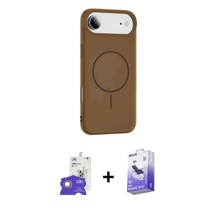 MARSİLYAN™- iPhone 17 Air Kılıf Yankı Form Serisi - Siyah Bilvis 5in1 5D Magic Hayalet Cam Ekran Koruyucu + Gümüş Bilvis Titan Kamera Lens