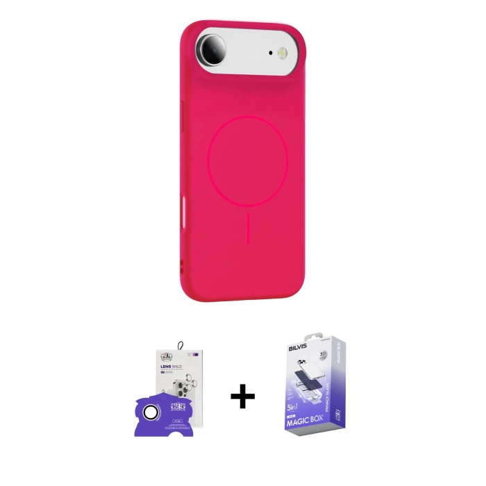 MARSİLYAN™- iPhone 17 Air Kılıf Yankı Form Serisi - Siyah Bilvis 5in1 5D Magic Hayalet Cam Ekran Koruyucu + Gümüş Bilvis Titan Kamera Lens