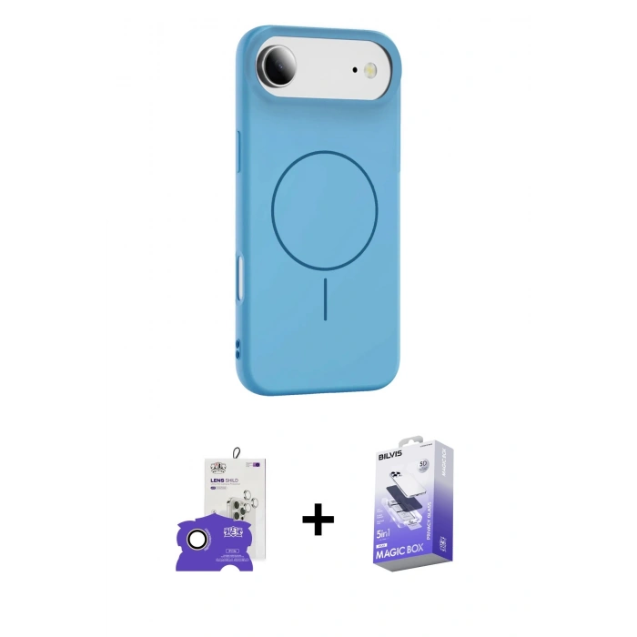 MARSİLYAN™- iPhone 17 Air Kılıf Yankı Form Serisi - Siyah Bilvis 5in1 5D Magic Hayalet Cam Ekran Koruyucu + Bilvis Titan Kamera Lens - GD