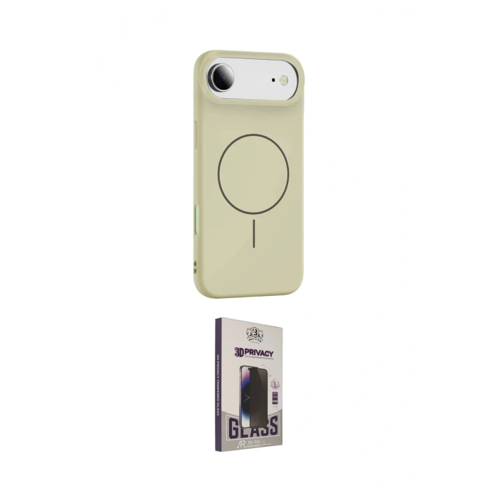 MARSİLYAN™- iPhone 17 Air Kılıf Yankı Form Serisi - Siyah Bilvis Hayalet Cam Ekran Koruyucu
