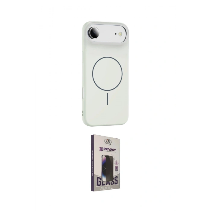 MARSİLYAN™- iPhone 17 Air Kılıf Yankı Form Serisi - Siyah Bilvis Hayalet Cam Ekran Koruyucu