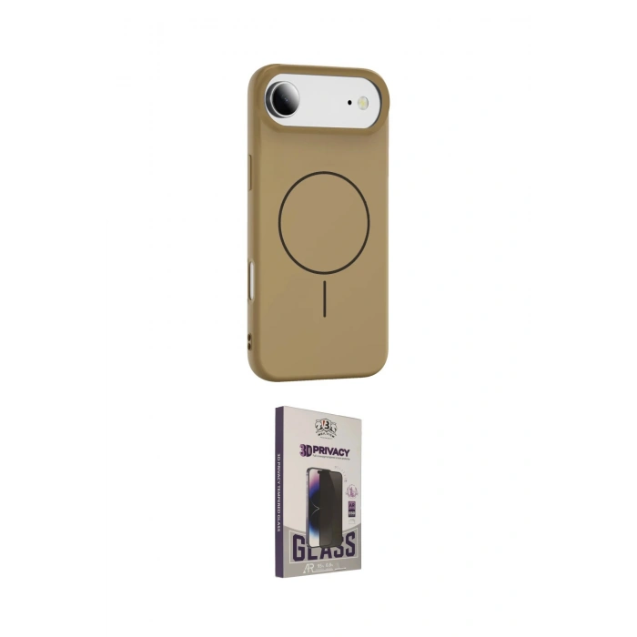 MARSİLYAN™- iPhone 17 Air Kılıf Yankı Form Serisi - Siyah Bilvis Hayalet Cam Ekran Koruyucu