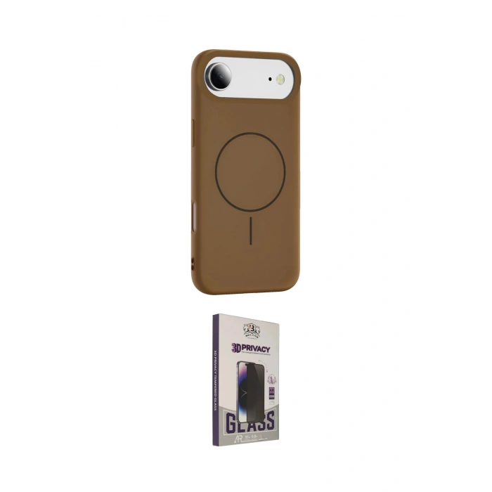 MARSİLYAN™- iPhone 17 Air Kılıf Yankı Form Serisi - Siyah Bilvis Hayalet Cam Ekran Koruyucu