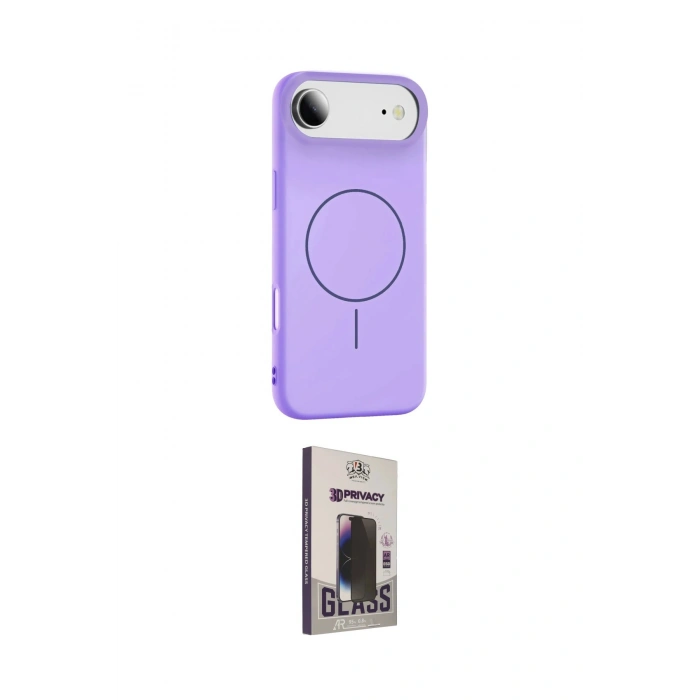 MARSİLYAN™- iPhone 17 Air Kılıf Yankı Form Serisi - Siyah Bilvis Hayalet Cam Ekran Koruyucu