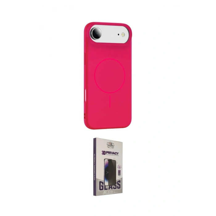 MARSİLYAN™- iPhone 17 Air Kılıf Yankı Form Serisi - Siyah Bilvis Hayalet Cam Ekran Koruyucu