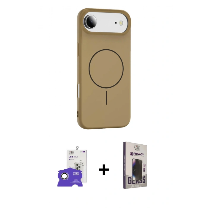 MARSİLYAN™- iPhone 17 Air Kılıf Yankı Form Serisi - Siyah Bilvis Hayalet Cam Ekran Koruyucu + Bilvis Titan Kamera Lens - GD