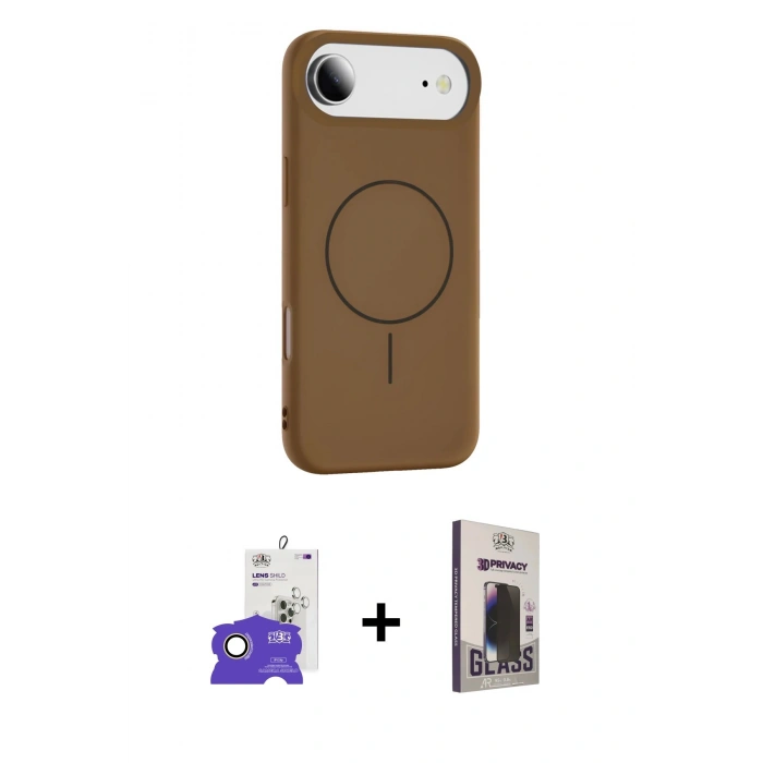 MARSİLYAN™- iPhone 17 Air Kılıf Yankı Form Serisi - Siyah Bilvis Hayalet Cam Ekran Koruyucu + Bilvis Titan Kamera Lens - GD