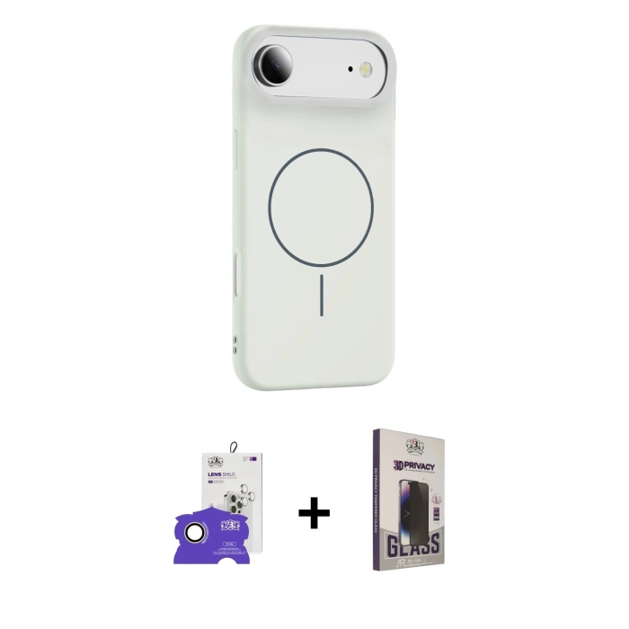 MARSİLYAN™- iPhone 17 Air Kılıf Yankı Form Serisi - Siyah Bilvis Hayalet Cam Ekran Koruyucu + Bilvis Titan Kamera Lens - GD