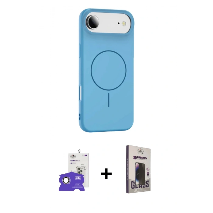 MARSİLYAN™- iPhone 17 Air Kılıf Yankı Form Serisi - Siyah Bilvis Hayalet Cam Ekran Koruyucu + Bilvis Titan Kamera Lens - GD