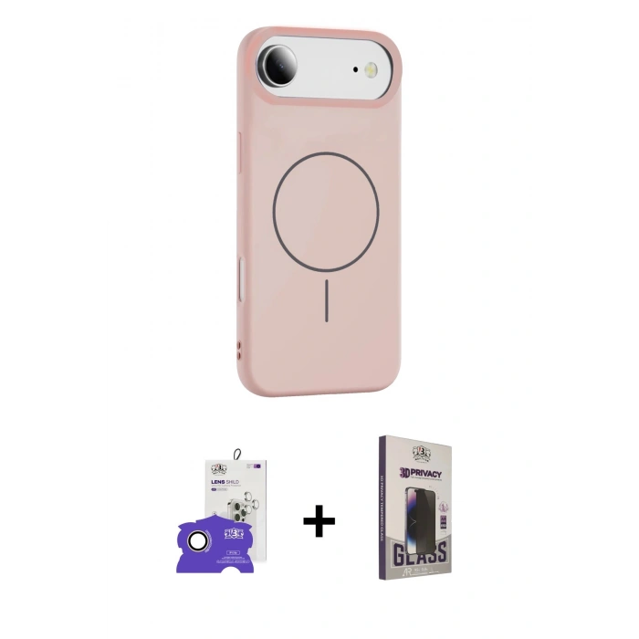 MARSİLYAN™- iPhone 17 Air Kılıf Yankı Form Serisi - Siyah Bilvis Hayalet Cam Ekran Koruyucu + Bilvis Titan Kamera Lens - GD