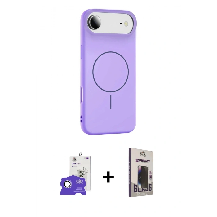 MARSİLYAN™- iPhone 17 Air Kılıf Yankı Form Serisi - Siyah Bilvis Hayalet Cam Ekran Koruyucu + Bilvis Titan Kamera Lens - GS