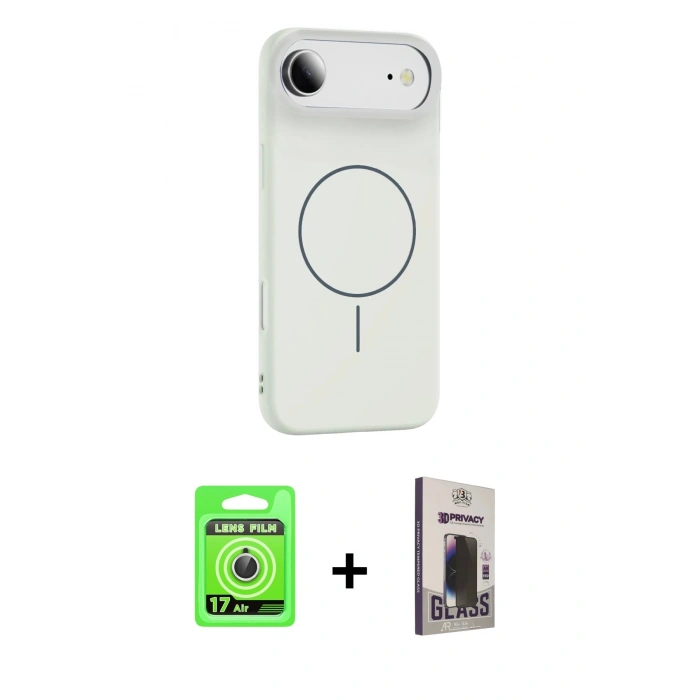 MARSİLYAN™- iPhone 17 Air Kılıf Yankı Form Serisi - Siyah Bilvis Hayalet Cam Ekran Koruyucu + Raze Metal Kamera Lens - GS