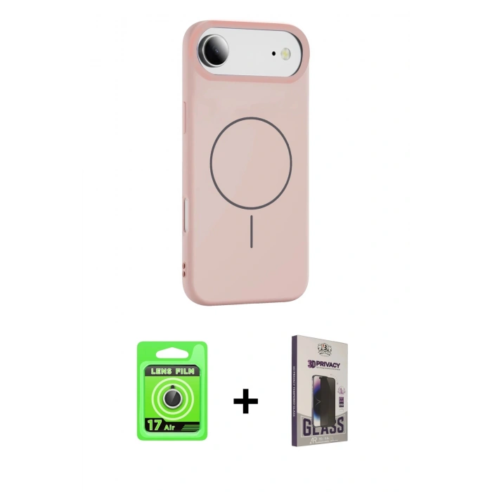 MARSİLYAN™- iPhone 17 Air Kılıf Yankı Form Serisi - Siyah Bilvis Hayalet Cam Ekran Koruyucu + Raze Metal Kamera Lens - GS