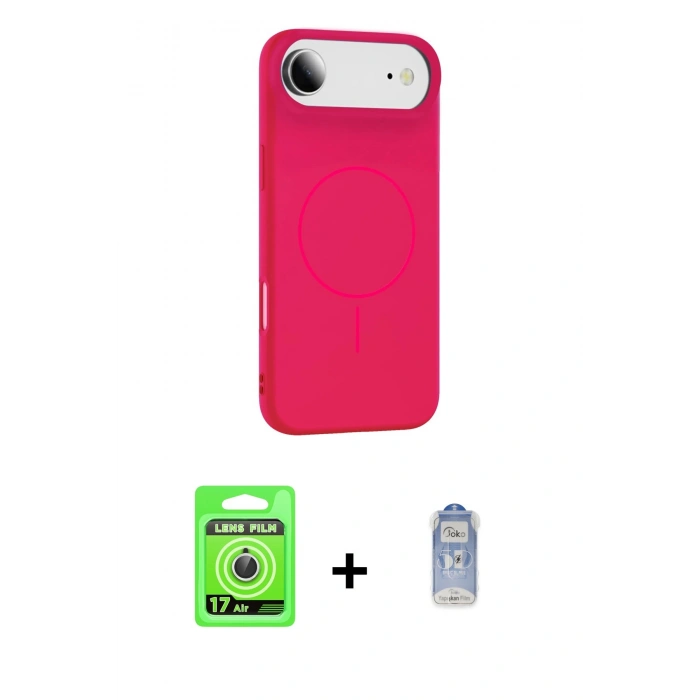 MARSİLYAN™- iPhone 17 Air Kılıf Yankı Form Serisi - Siyah Joko Magic 5D Cam + Raze Metal Kamera Lens - GS