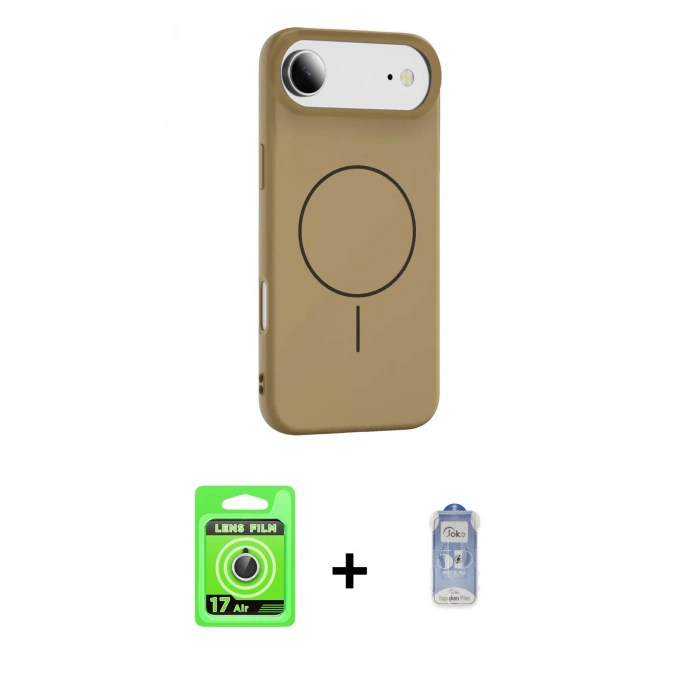 MARSİLYAN™- iPhone 17 Air Kılıf Yankı Form Serisi - Siyah Joko Magic 5D Cam + Raze Metal Kamera Lens - GS