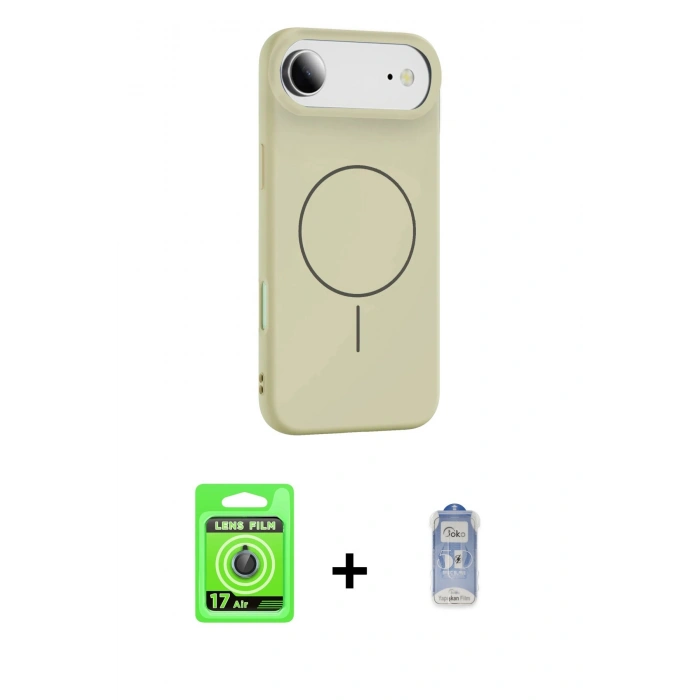 MARSİLYAN™- iPhone 17 Air Kılıf Yankı Form Serisi - Siyah Joko Magic 5D Cam + Raze Metal Kamera Lens - MI