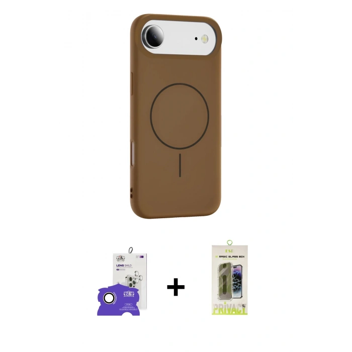 MARSİLYAN™- iPhone 17 Air Kılıf Yankı Form Serisi - Siyah Joko Magic 5D Hayalet Cam + Bilvis Titan Kamera Lens - GD
