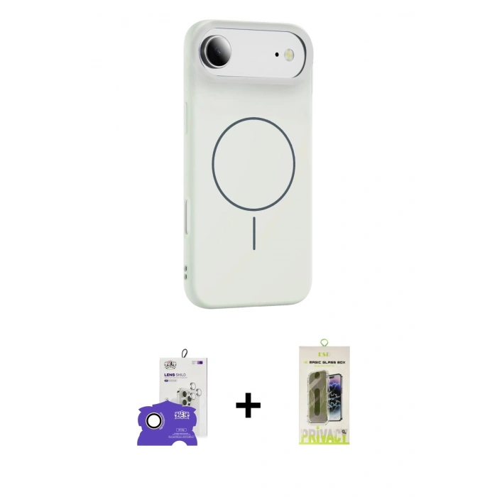 MARSİLYAN™- iPhone 17 Air Kılıf Yankı Form Serisi - Siyah Joko Magic 5D Hayalet Cam + Bilvis Titan Kamera Lens - GD