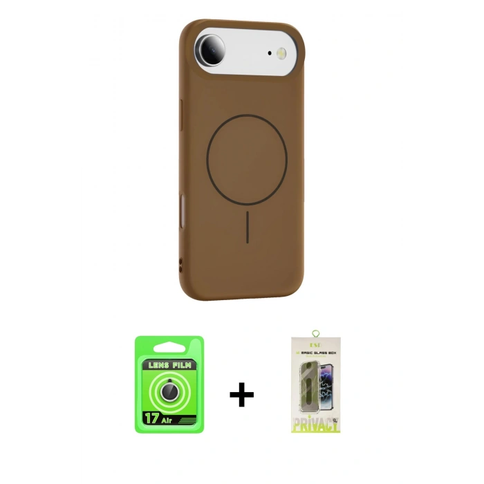 MARSİLYAN™- iPhone 17 Air Kılıf Yankı Form Serisi - Siyah Joko Magic 5D Hayalet Cam + Raze Metal Kamera Lens - GS