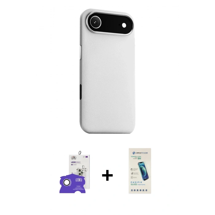 MARSİLYAN™- iPhone 17 Air Kılıf Zirve Modern Prime - Şeffaf Pasifik Cam Ekran Koruyucu + Bilvis Titan Kamera Lens - GS