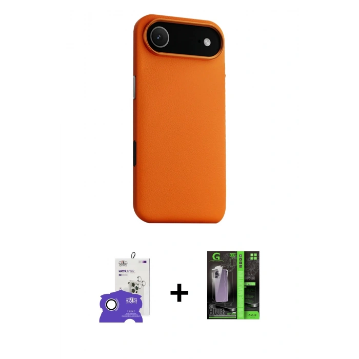 MARSİLYAN™- iPhone 17 Air Kılıf Zirve Modern Prime - Siyah 360 Mat Full Body Arka Koruyucu + Bilvis Titan Kamera Lens - GS