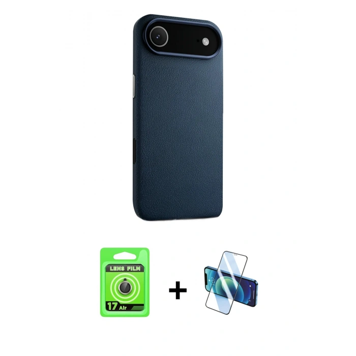 MARSİLYAN™- iPhone 17 Air Kılıf Zirve Modern Prime - Siyah 3D Antistatik Seramik Nano Ekran Koruyucu + Raze Metal Kamera Lens - GD