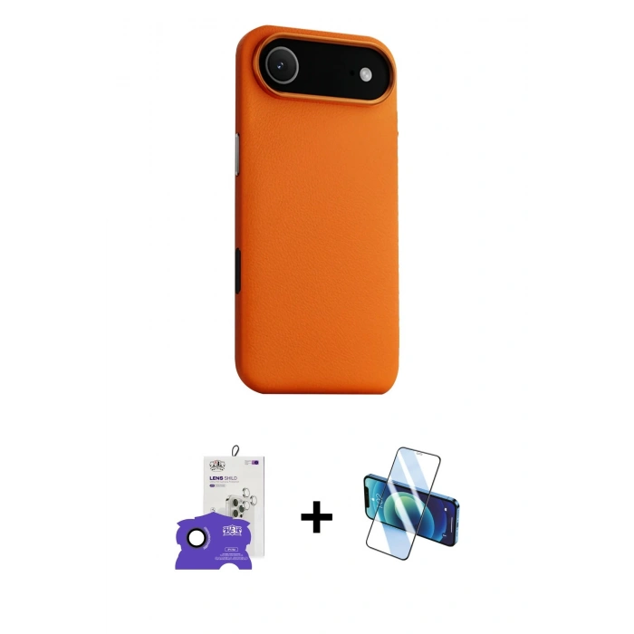 MARSİLYAN™- iPhone 17 Air Kılıf Zirve Modern Prime - Siyah 3D Antistatik Seramik Nano Ekran Koruyucu + Bilvis Titan Kamera Lens - SH
