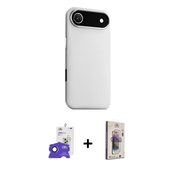 MARSİLYAN™- iPhone 17 Air Kılıf Zirve Modern Prime - Siyah Bilvis 3D Cam Ekran Koruyucu + Bilvis Titan Kamera Lens - SH