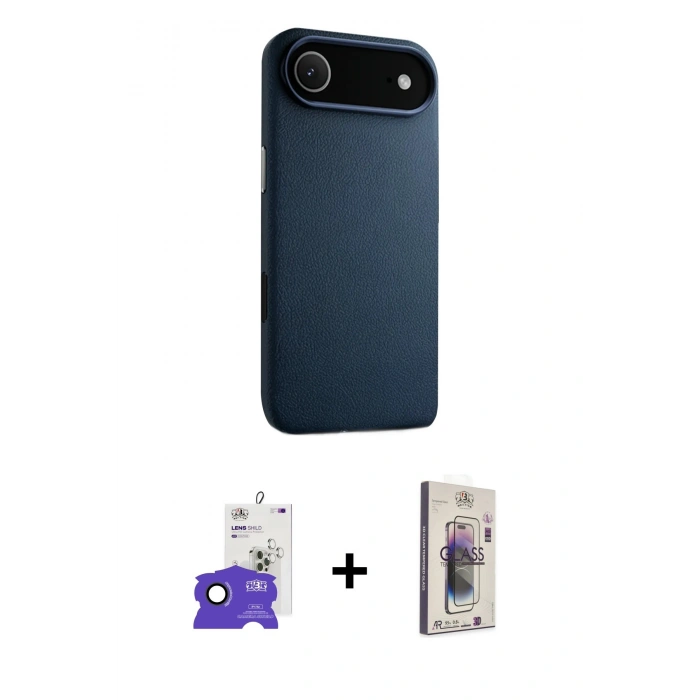 MARSİLYAN™- iPhone 17 Air Kılıf Zirve Modern Prime - Siyah Bilvis 3D Cam Ekran Koruyucu + Bilvis Titan Kamera Lens - SH