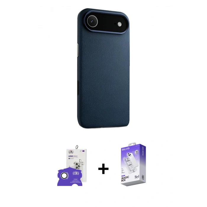 MARSİLYAN™- iPhone 17 Air Kılıf Zirve Modern Prime - Siyah Bilvis 5in1 3D Magic Cam Ekran Koruyucu + Bilvis Titan Kamera Lens - GS