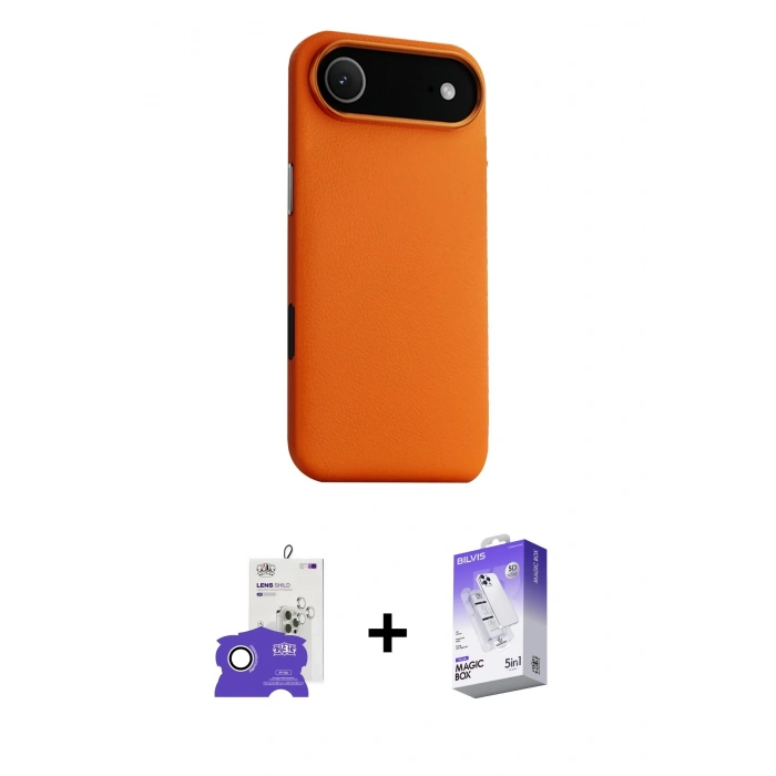 MARSİLYAN™- iPhone 17 Air Kılıf Zirve Modern Prime - Siyah Bilvis 5in1 3D Magic Cam Ekran Koruyucu + Bilvis Titan Kamera Lens - GS