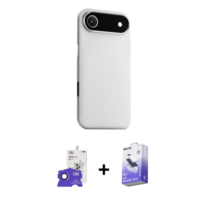 MARSİLYAN™- iPhone 17 Air Kılıf Zirve Modern Prime - Siyah Bilvis 5in1 5D Magic Hayalet Cam Ekran Koruyucu + Bilvis Titan Kamera Lens - LT
