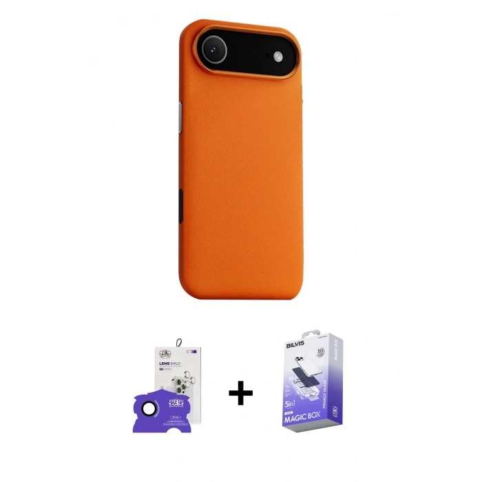 MARSİLYAN™- iPhone 17 Air Kılıf Zirve Modern Prime - Siyah Bilvis 5in1 5D Magic Hayalet Cam Ekran Koruyucu + Bilvis Titan Kamera Lens - LT
