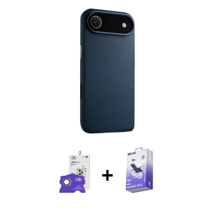 MARSİLYAN™- iPhone 17 Air Kılıf Zirve Modern Prime - Siyah Bilvis 5in1 5D Magic Hayalet Cam Ekran Koruyucu + Bilvis Titan Kamera Lens - GD
