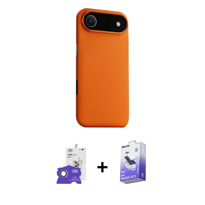 MARSİLYAN™- iPhone 17 Air Kılıf Zirve Modern Prime - Siyah Bilvis 5in1 5D Magic Hayalet Cam Ekran Koruyucu + Bilvis Titan Kamera Lens - GD