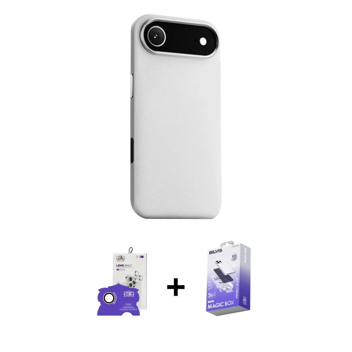 MARSİLYAN™- iPhone 17 Air Kılıf Zirve Modern Prime - Siyah Bilvis 5in1 5D Magic Hayalet Cam Ekran Koruyucu + Bilvis Titan Kamera Lens - GD