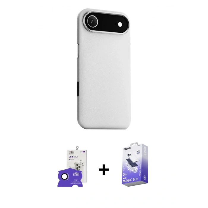 MARSİLYAN™- iPhone 17 Air Kılıf Zirve Modern Prime - Siyah Bilvis 5in1 5D Magic Hayalet Cam Ekran Koruyucu + Bilvis Titan Kamera Lens - SH