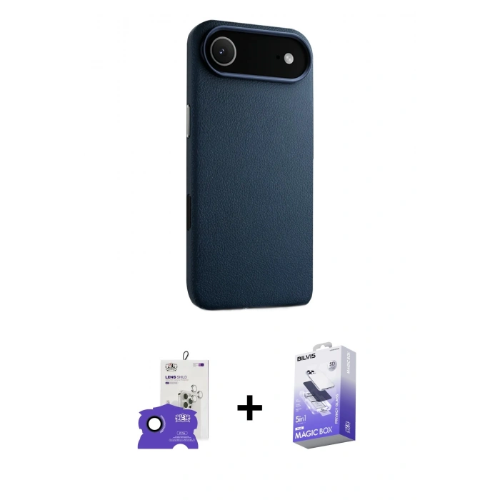 MARSİLYAN™- iPhone 17 Air Kılıf Zirve Modern Prime - Siyah Bilvis 5in1 5D Magic Hayalet Cam Ekran Koruyucu + Bilvis Titan Kamera Lens - LT