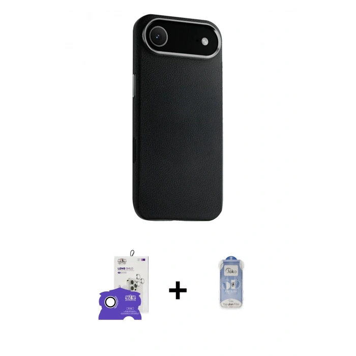 MARSİLYAN™- iPhone 17 Air Kılıf Zirve Modern Prime - Siyah Joko Magic 5D Cam + Bilvis Titan Kamera Lens - GS