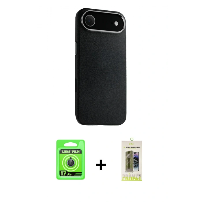 MARSİLYAN™- iPhone 17 Air Kılıf Zirve Modern Prime - Siyah Joko Magic 5D Hayalet Cam + Raze Metal Kamera Lens - MI